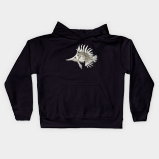 Butterflyfish Skeleton Smudge Kids Hoodie